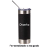 Skinny tumbler acero inox. con funda 20oz negro