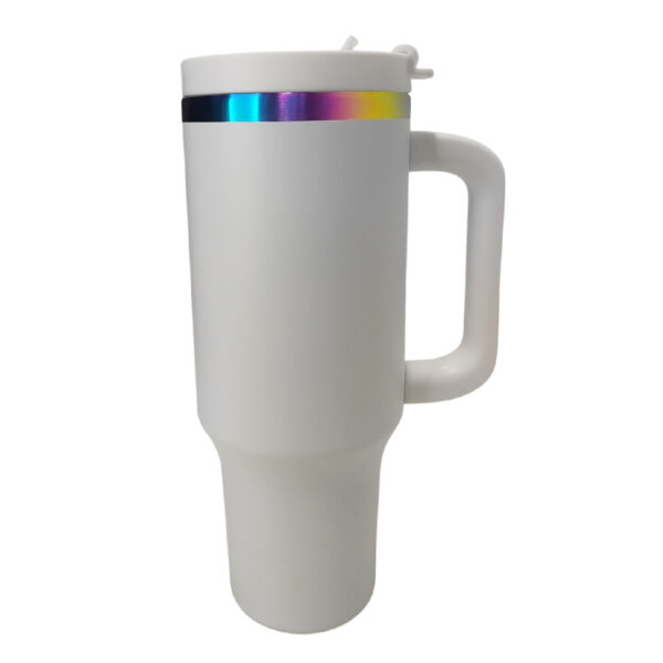 Tumbler térmico blanco tornasol-acero inox. 40 onzas - Image 2