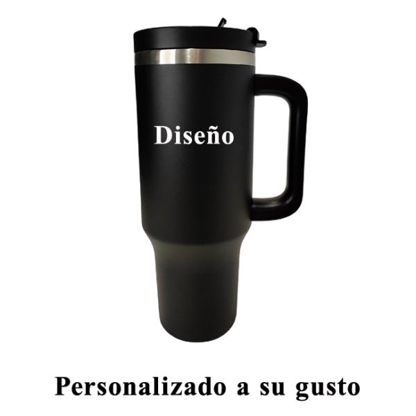 Tumbler térmico negro acero inox. 40 onzas