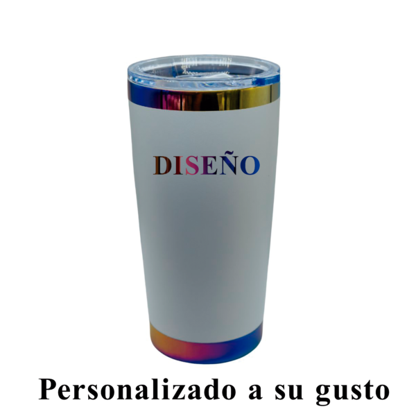 Tumbler térmico acero inox. 20 oz blanco tornasol