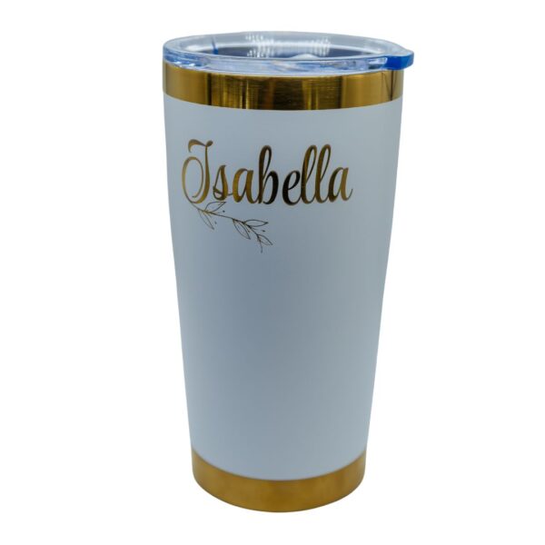 Tumbler térmico acero inox. 20 oz blanco dorado - Image 2