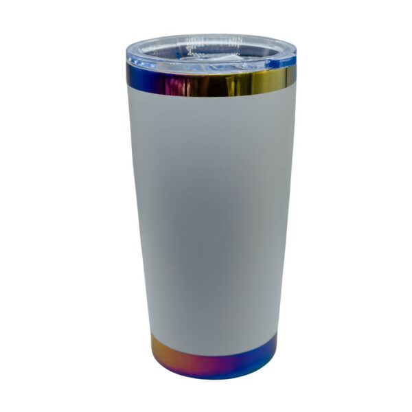 Tumbler térmico acero inox. 20 oz blanco tornasol - Image 2
