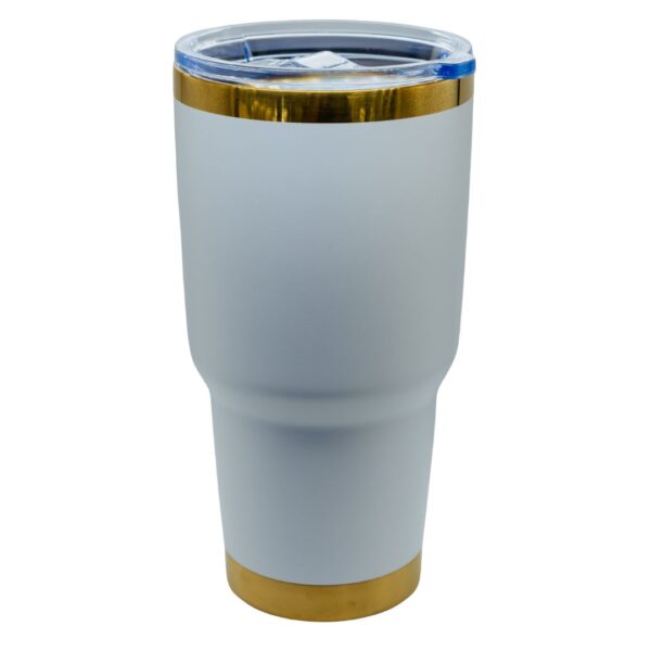 Tumbler térmico acero inox. 30 oz blanco dorado - Image 2