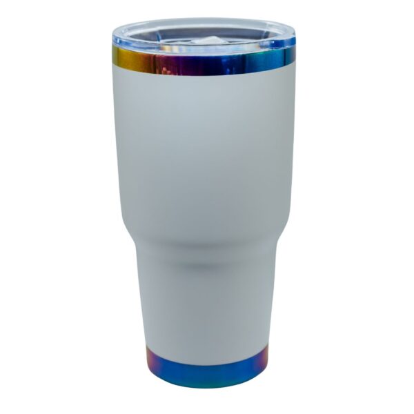 Tumbler térmico acero inox. 30 oz blanco tornasol - Image 2