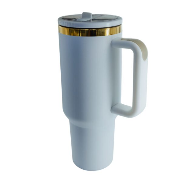 Tumbler térmico blanco dorado-acero inox. 40 onzas - Image 2